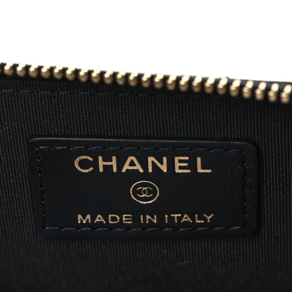 Chanel Lambskin Camellia Embossed Zip Coin Purse Black 6 of 9