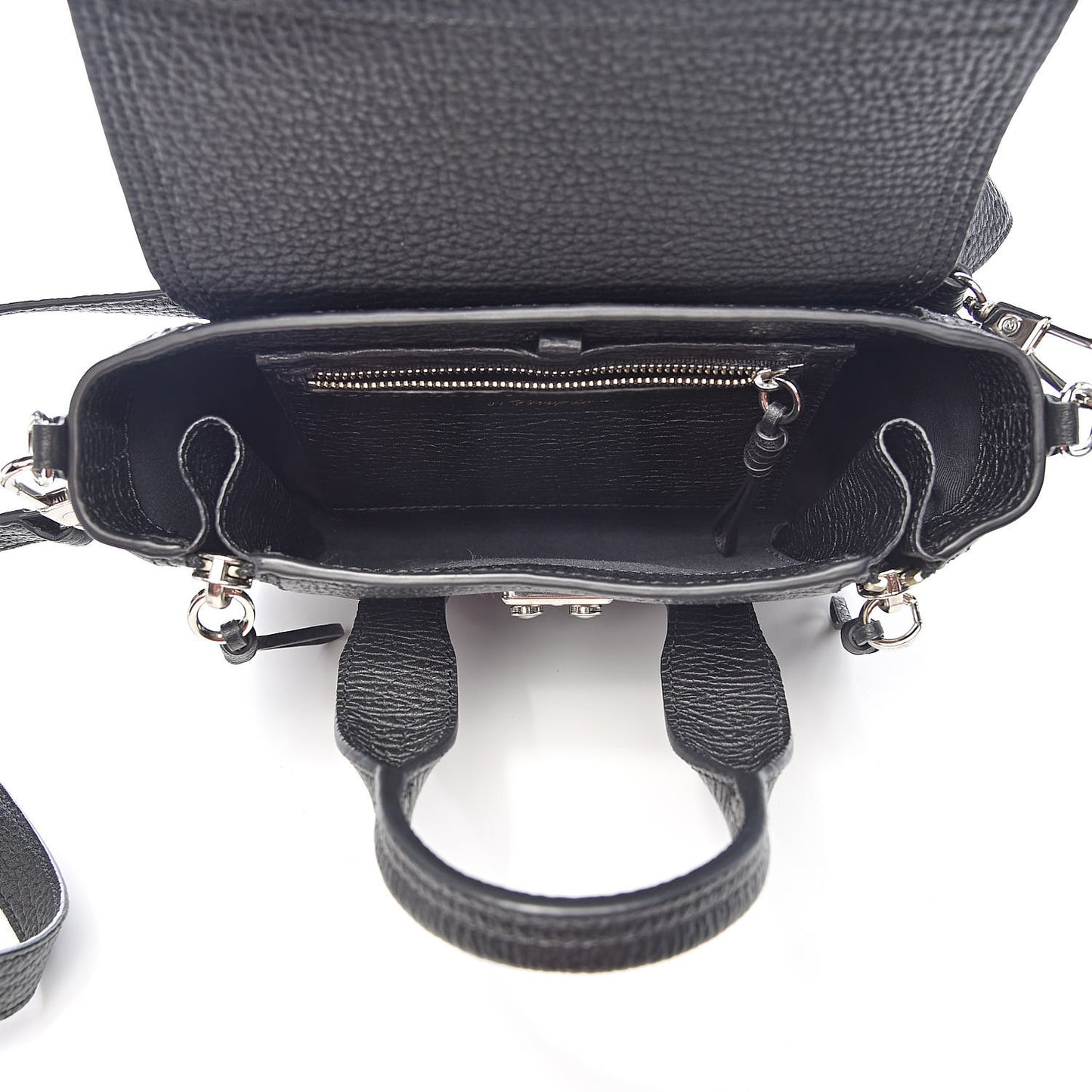 3.1 Textured Calfskin Mini Pashli Satchel Black