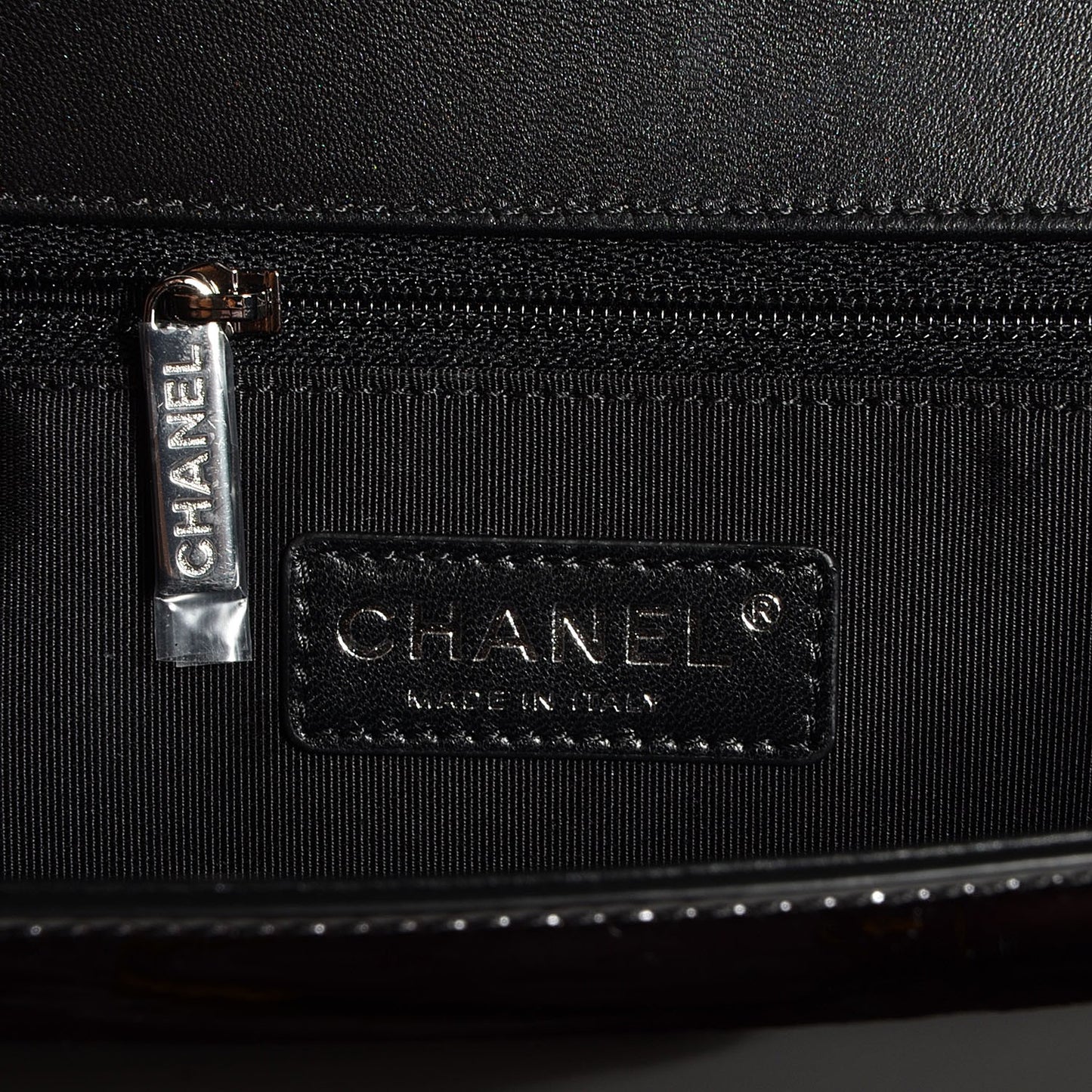 Patent Quilted New Medium Boy Flap Black