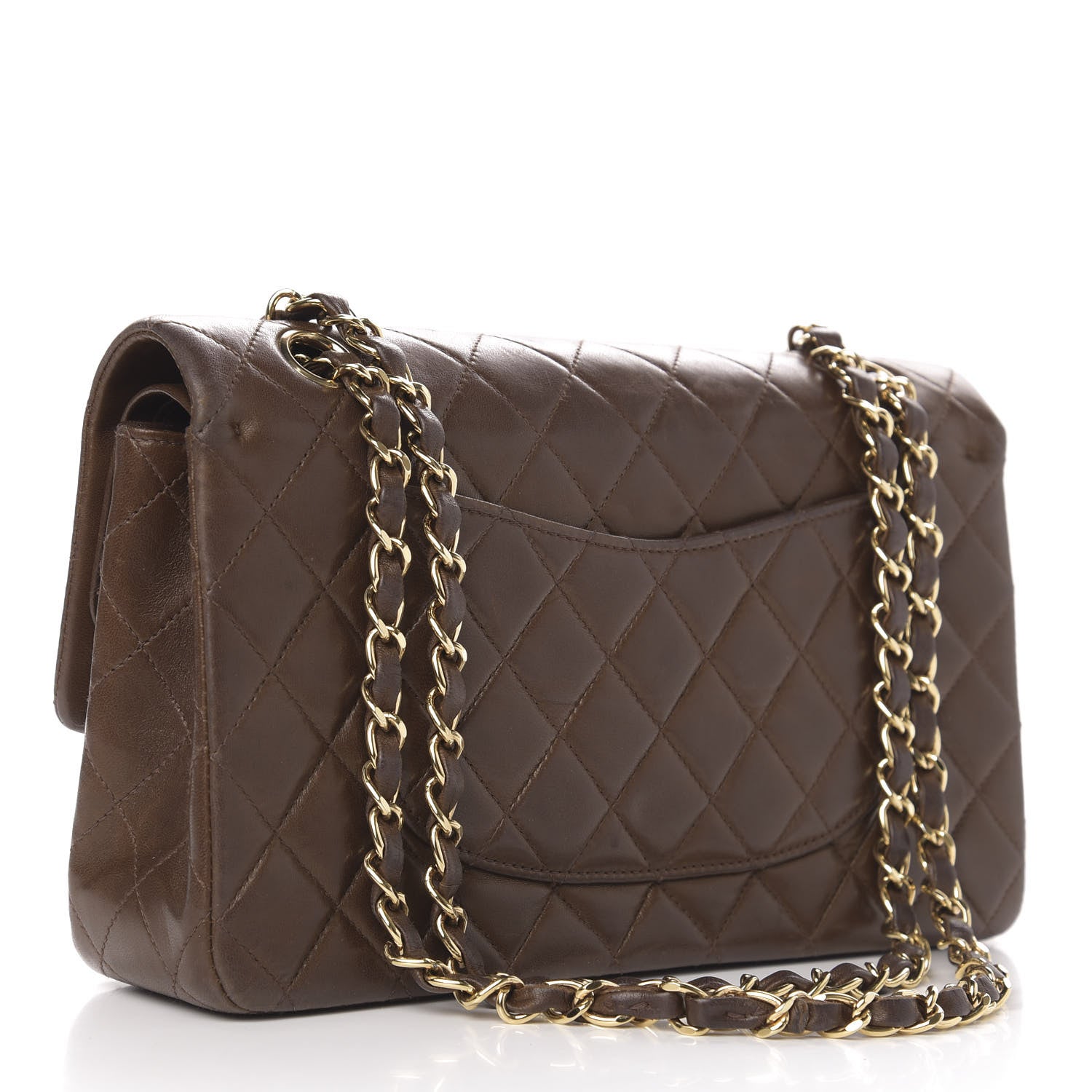 Chanel Lambskin Quilted Medium Double Flap Dark Brown 3 of 16