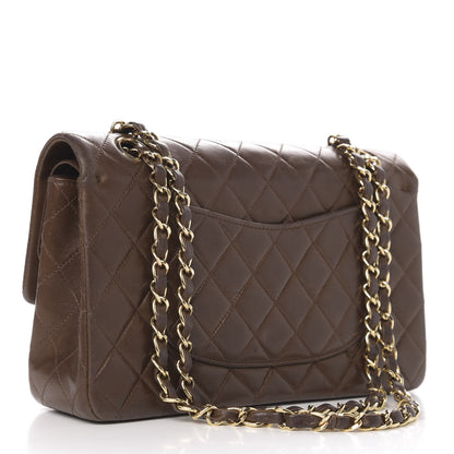 Chanel Lambskin Quilted Medium Double Flap Dark Brown 3 of 16