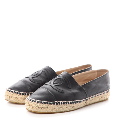 Chanel Lambskin CC Espadrilles 38 Black 3 of 7