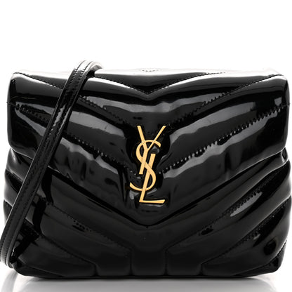 Saint Laurent Patent Y Quilted Monogram Toy Loulou Crossbody Bag Black 8 of 10