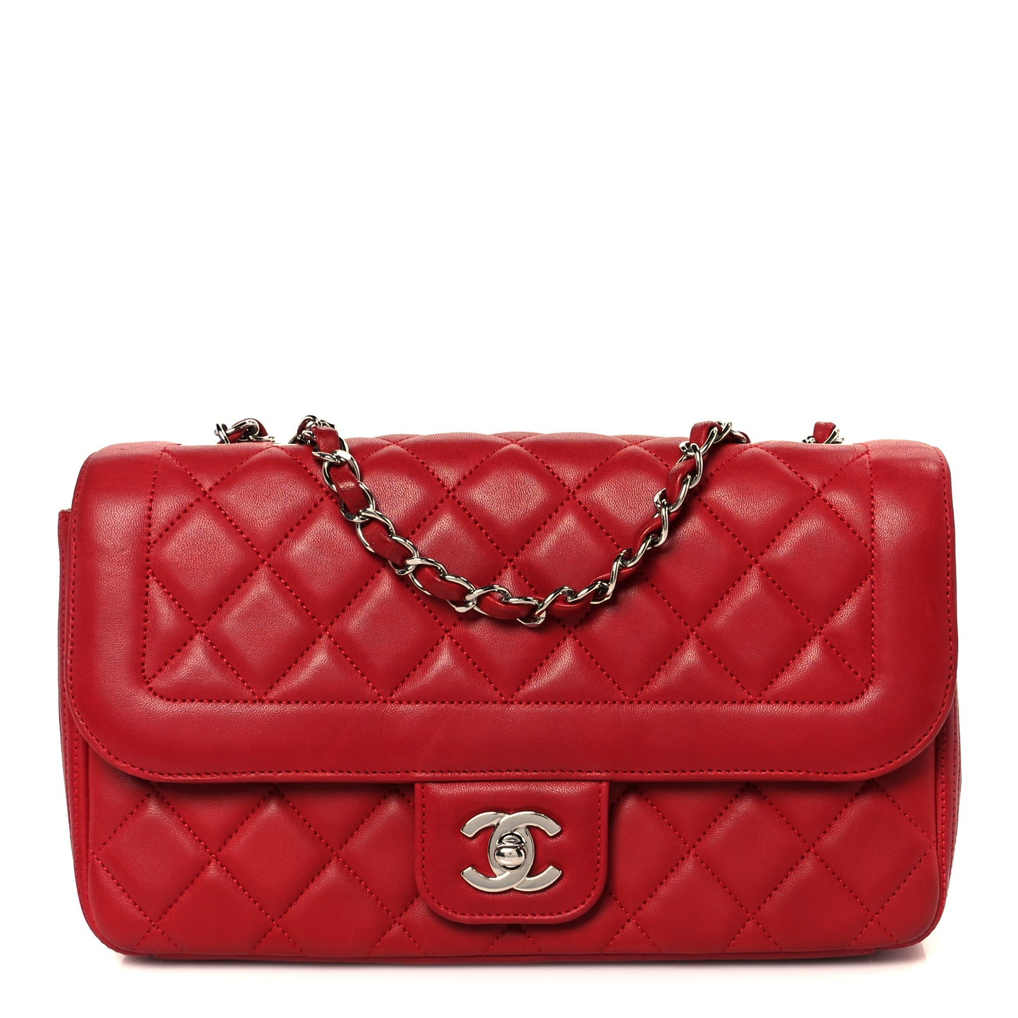Lambskin Medium Coco Rider Flap Red