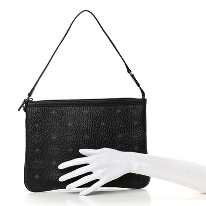 MCM Visetos Liz Shopper Tote Pouch Black 2 of 9