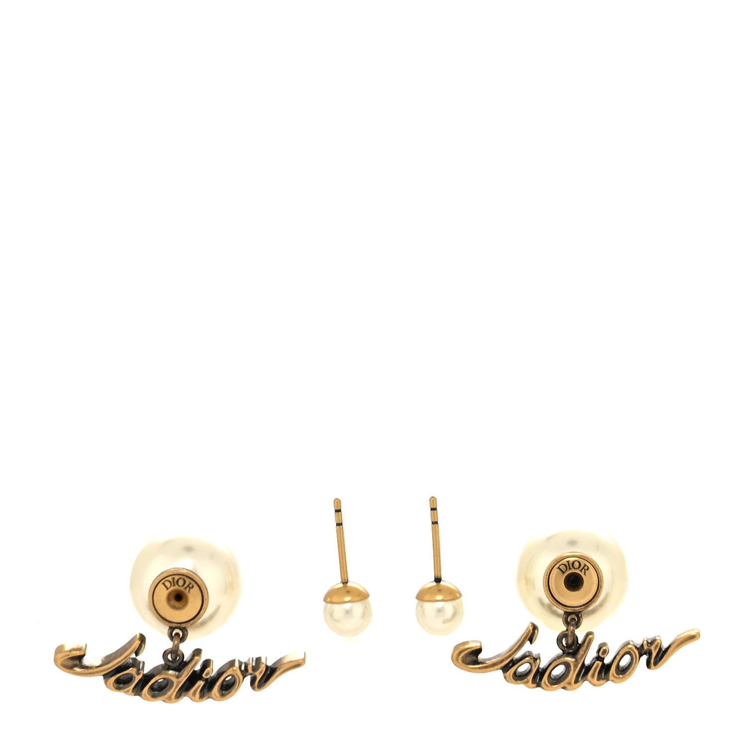Christian Dior Pearl J'Adior Tribal Earrings Gold 3 of 4