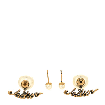 Christian Dior Pearl J'Adior Tribal Earrings Gold 3 of 4