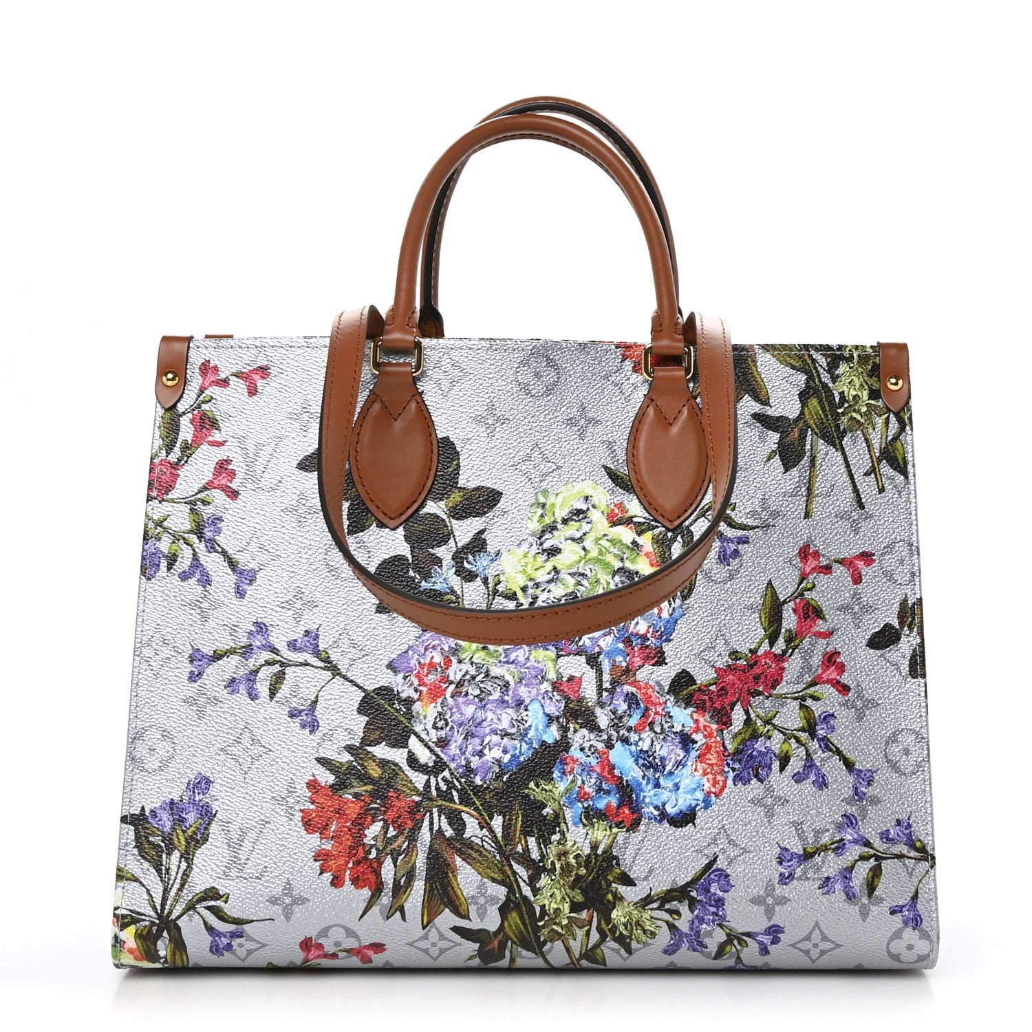 Louis Vuitton Metallic Monogram LV Garden OnTheGo MM Silver 1 of 8
