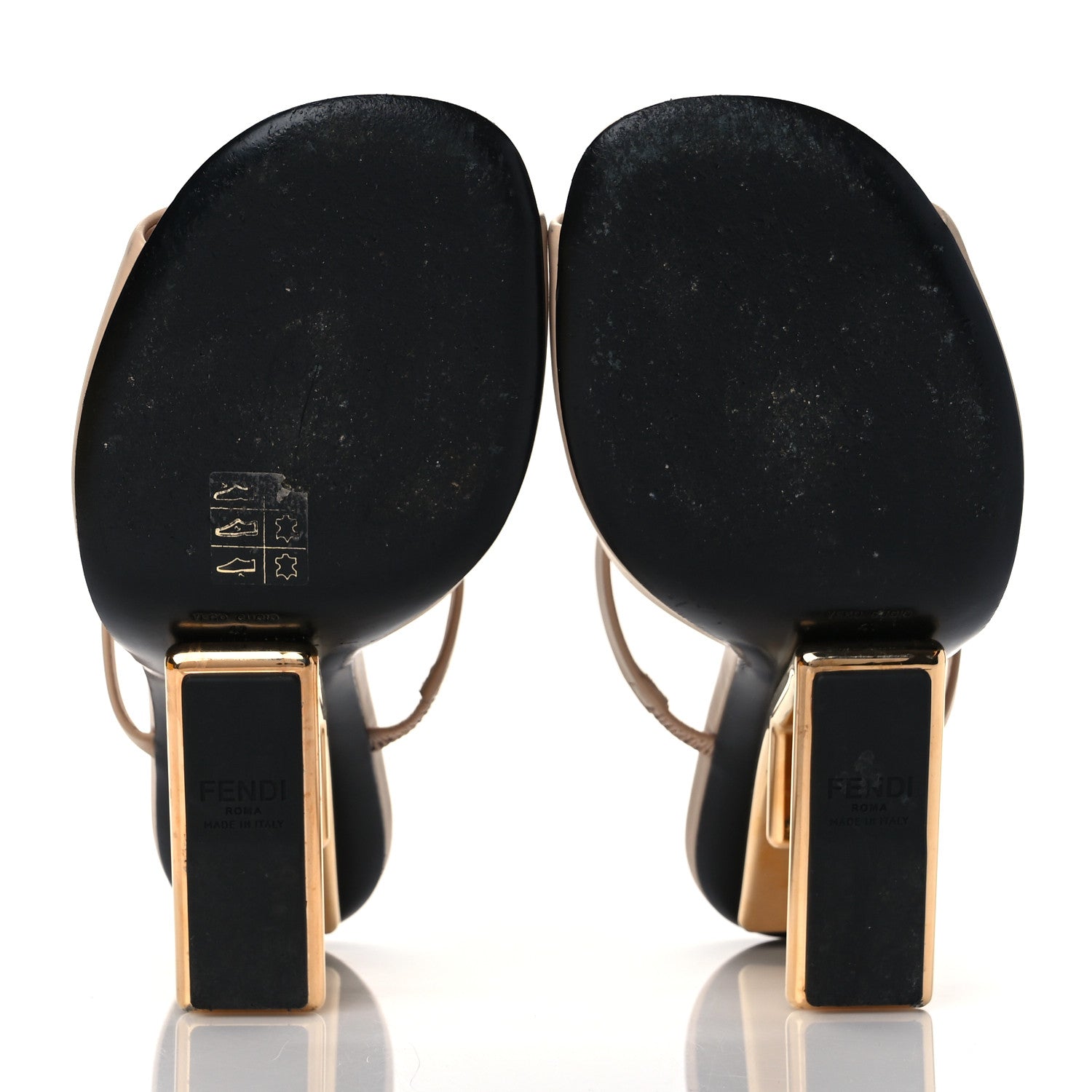 Fendi Calfskin Fendi First 95mm Slide Sandals 41 Poudre 6 of 11