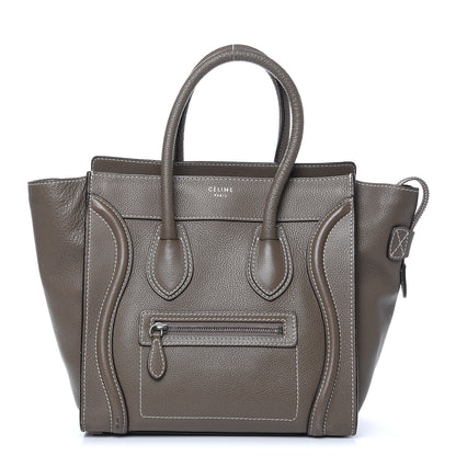 Celine Drummed Calfskin Micro Luggage Souris 1 of 16