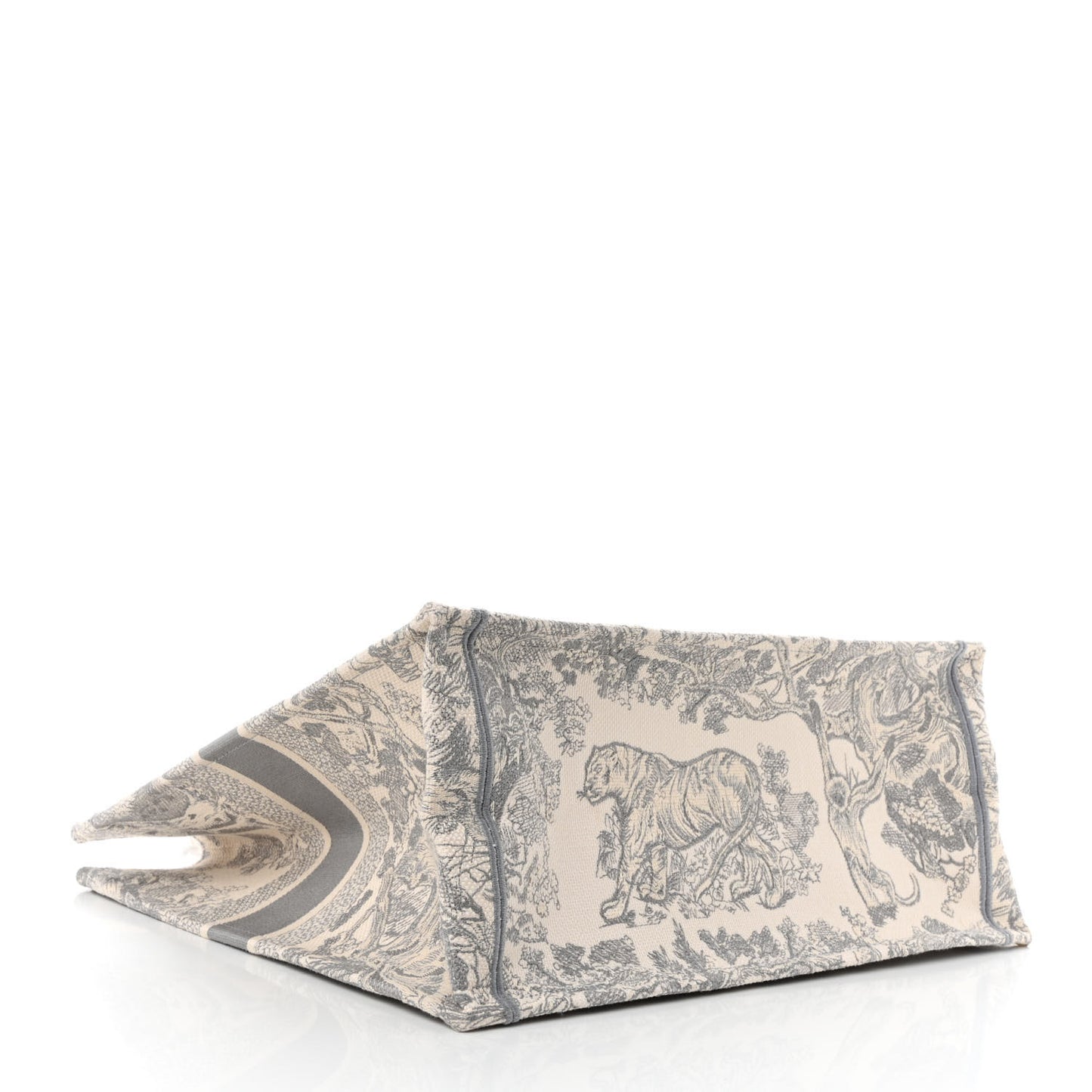 Canvas Embroidered Large Dioriviera Toile De Jouy Book Tote Gray