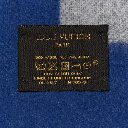 Louis Vuitton Lambswool Angora Cardiff Scarf Blue Grey 3 of 3