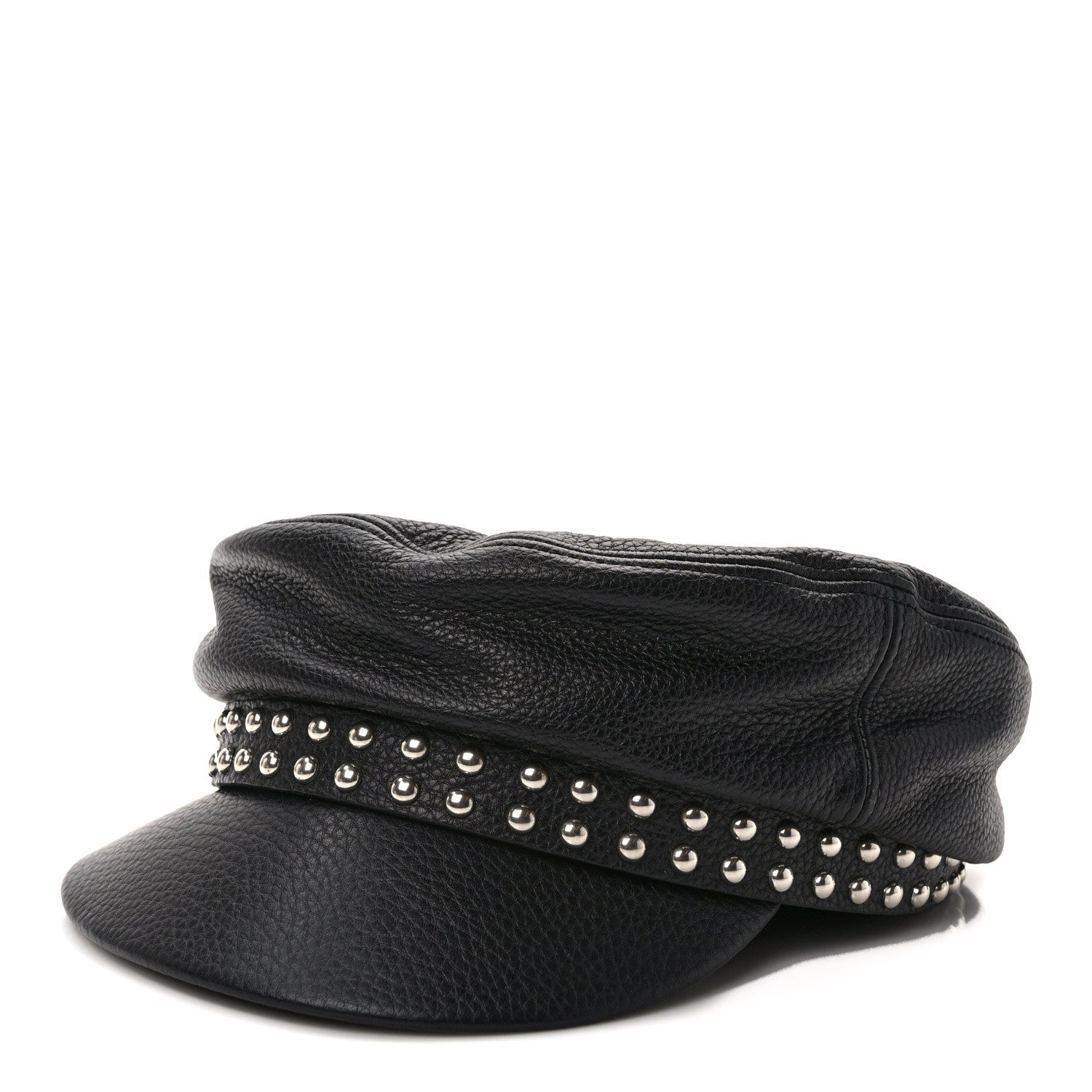 Gucci Calfskin Studded Cellarius Hat M Black 1 of 8