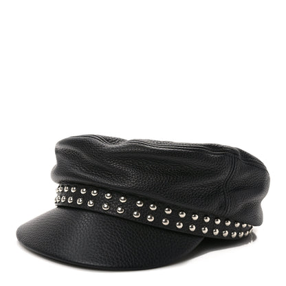 Gucci Calfskin Studded Cellarius Hat M Black 1 of 8