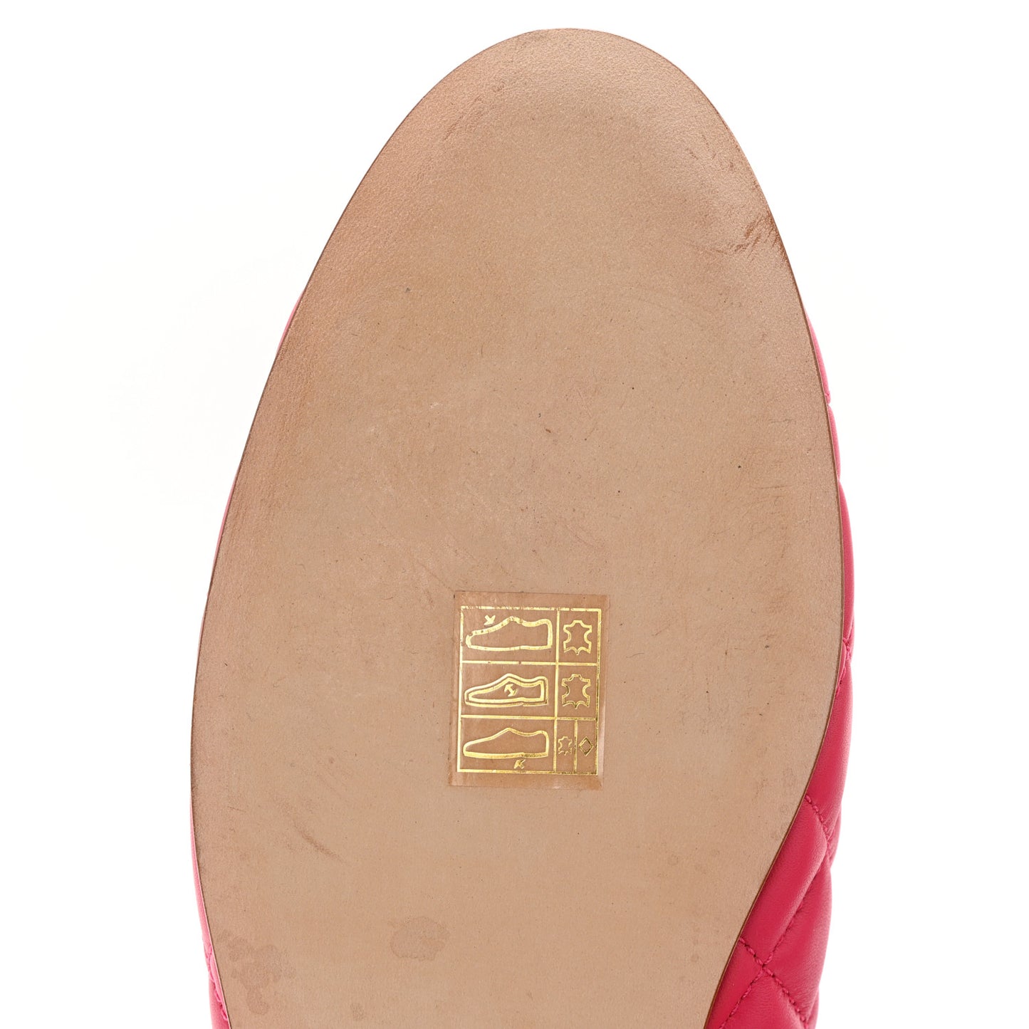 Lambskin Quilted CC Cap Toe Ballerina Flats 39.5 Pink