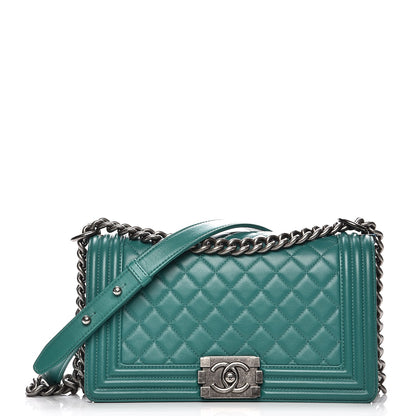 Chanel Lambskin Quilted Medium Boy Flap Green 1 of 8