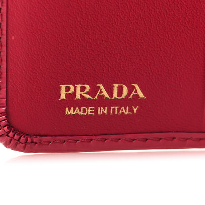 Prada Vitello Move Metal Compact Wallet Peonia 7 of 8