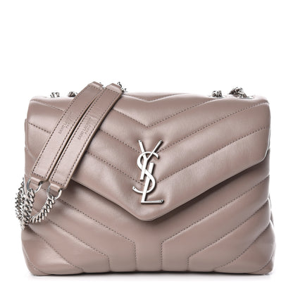 Saint Laurent Calfskin Y Quilted Monogram Small Loulou Chain Satchel Taupe Sable 1 of 10