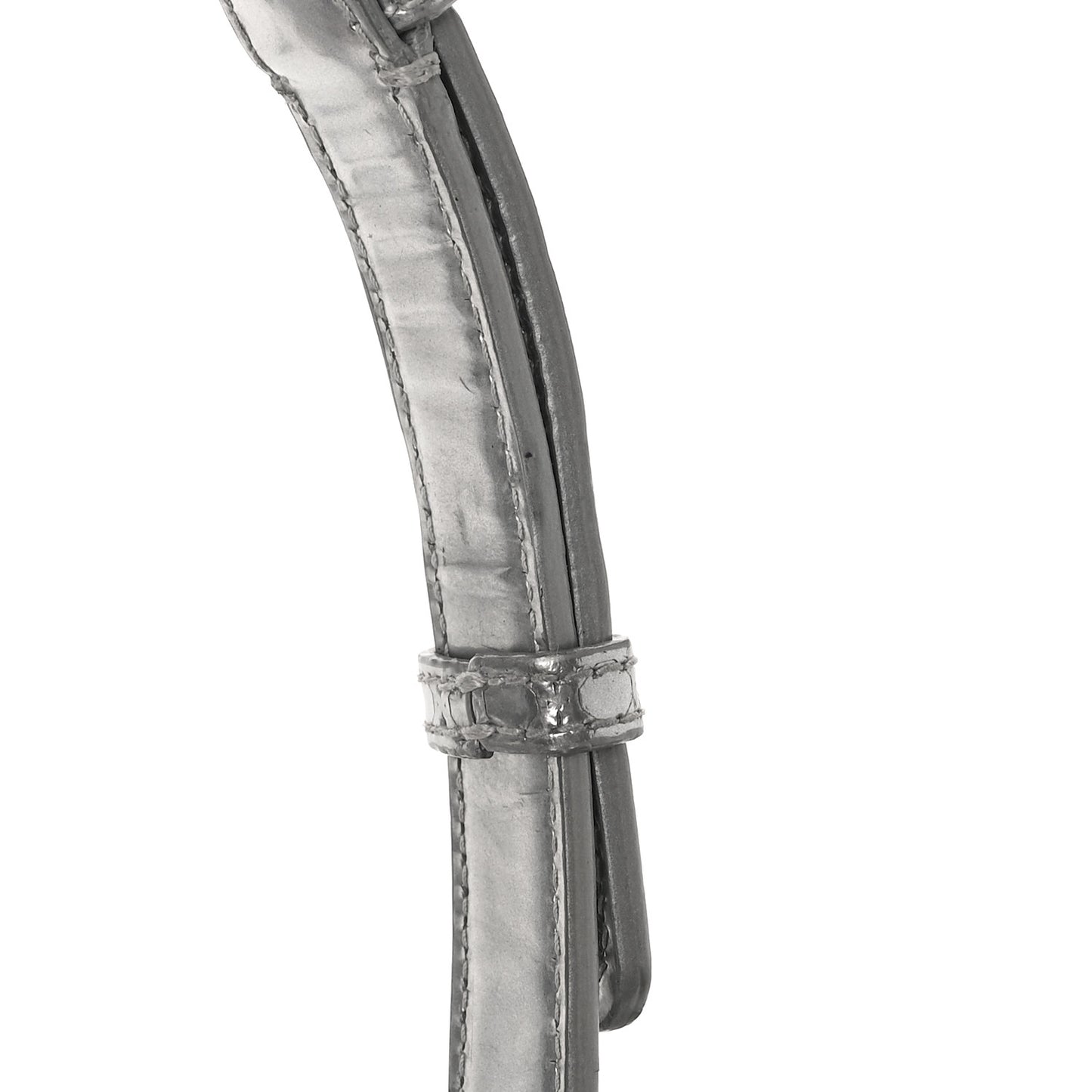 Metallic Patent Micro-Cannage Small Diorama Flap Bag Silver