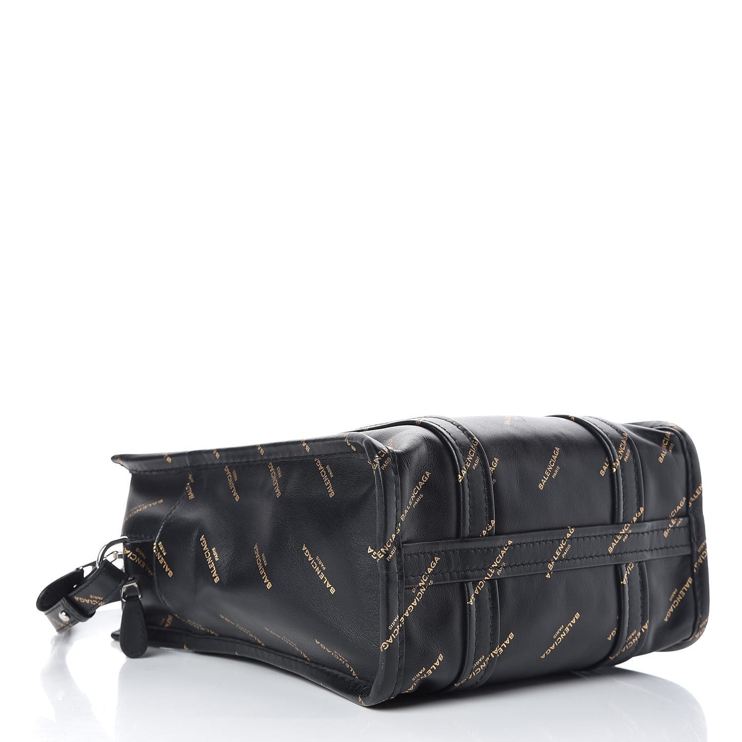 Calfskin Allover Logo XS Bazar Shopper Tote Black Gold