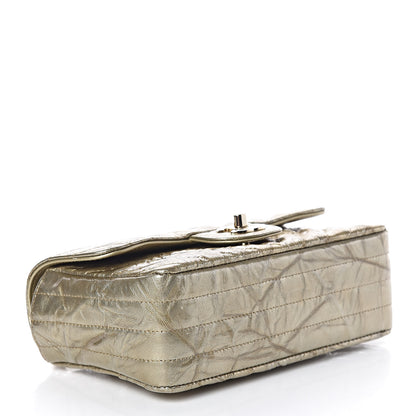 Chanel Patent Metallic Crumpled Calfskin Chevron Quilted Mini Rectangular Flap Gold 4 of 10
