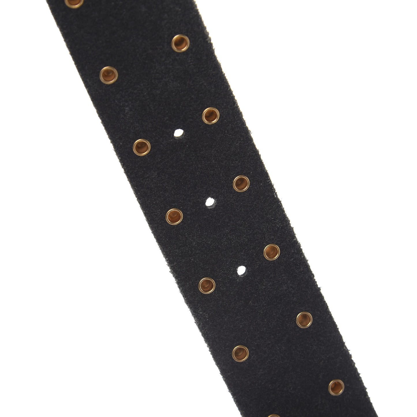 Calfskin Leaf Print Studded Double G 40mm Belt 95 38 Black Gold