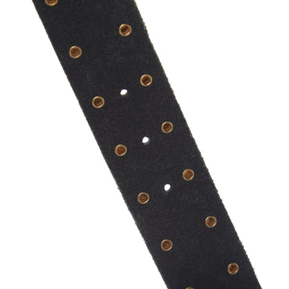 Gucci Calfskin Leaf Print Studded Double G 40mm Belt 95 38 Black Gold 5 of 5