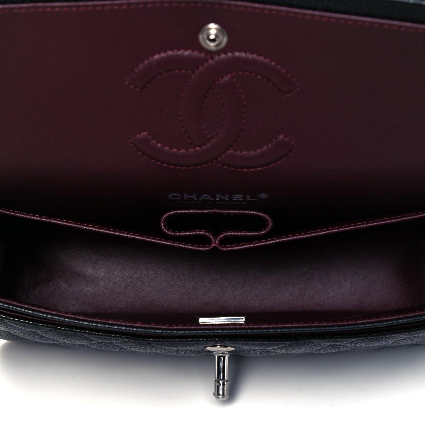 Caviar Quilted Small Double Flap Black