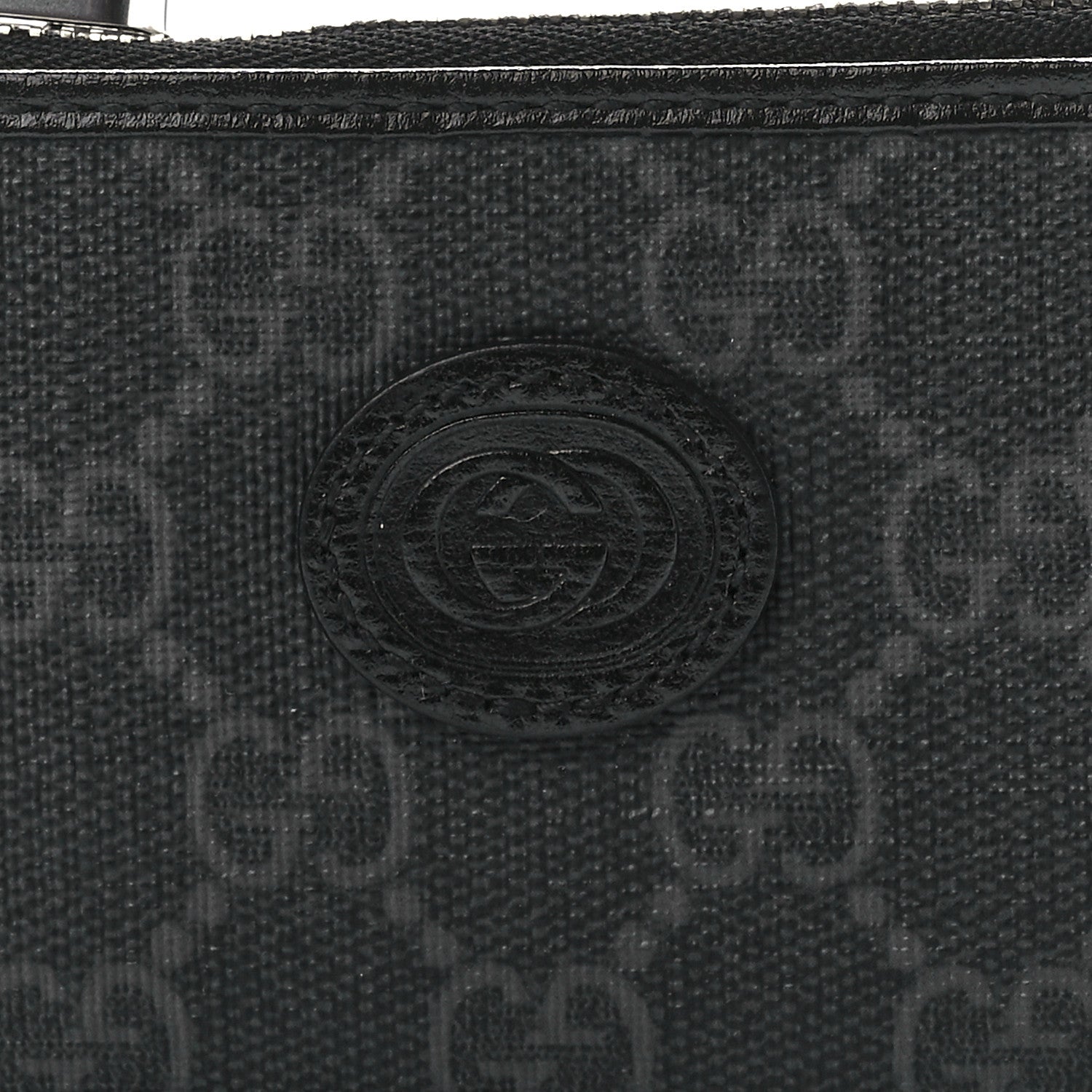 Gucci GG Supreme Monogram Azalea Calfskin Retro Interlocking G Coin Case Card Holder Black 7 of 11