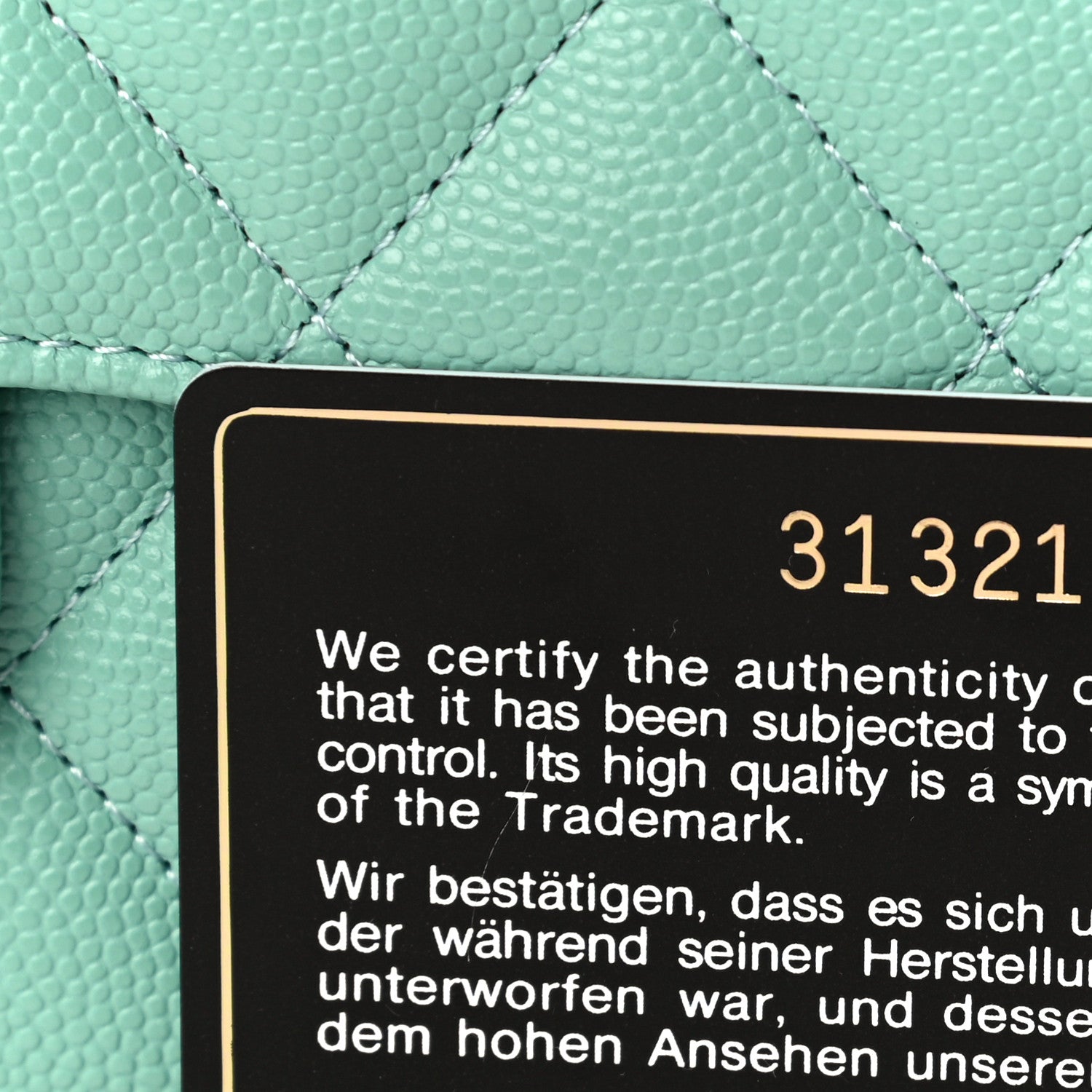 Chanel Caviar Quilted Large Gusset Flap Wallet Green 7 of 11