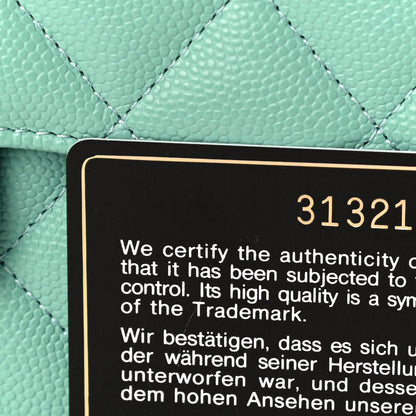 Chanel Caviar Quilted Large Gusset Flap Wallet Green 7 of 11