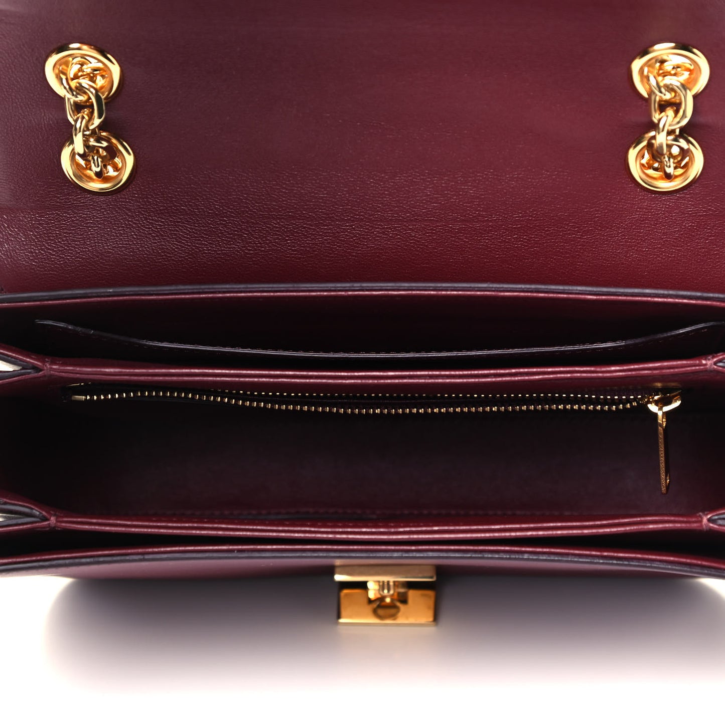 Shiny Calfskin Medium C Bag Light Burgundy
