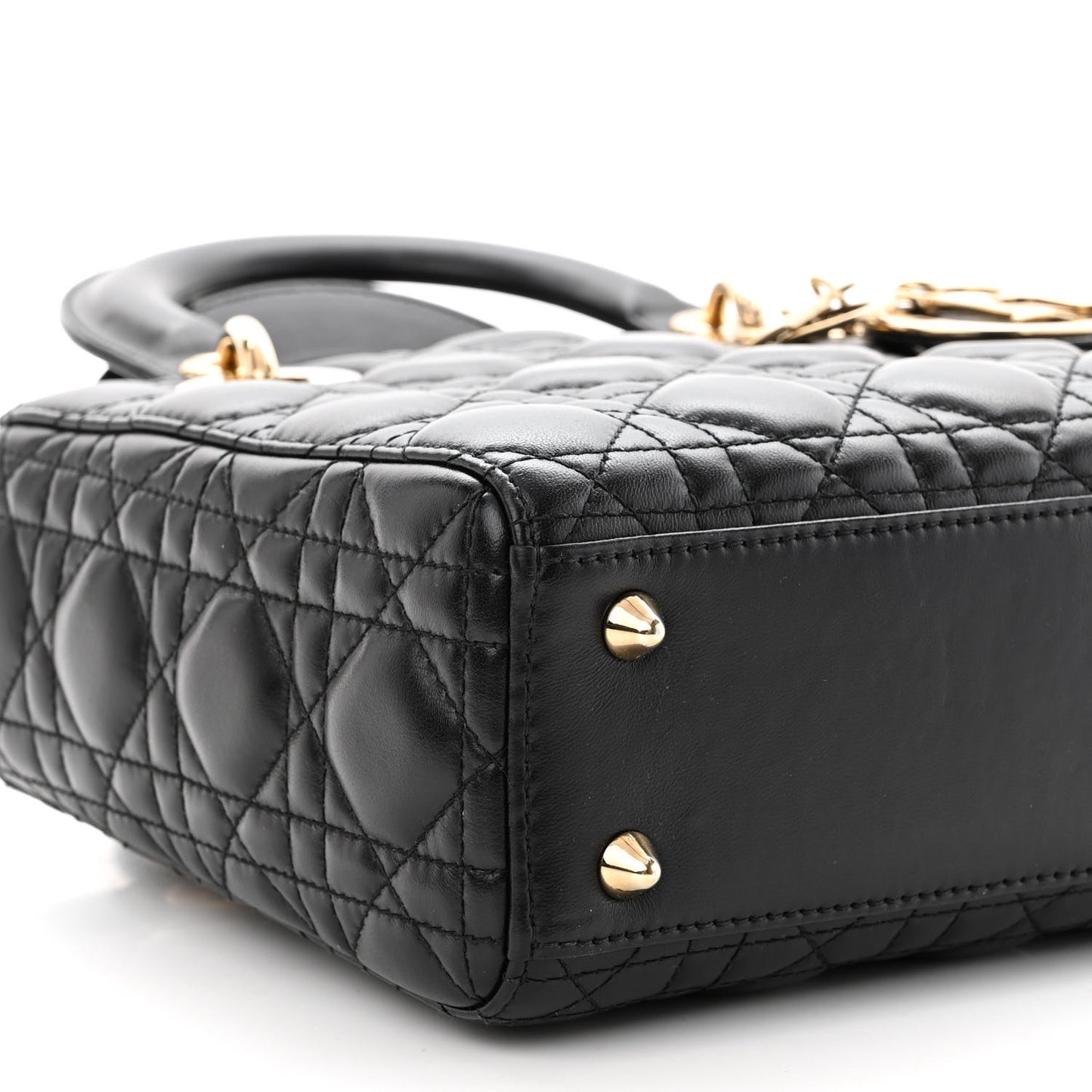 Lambskin Cannage Small Lucky Badges My Lady Dior Black