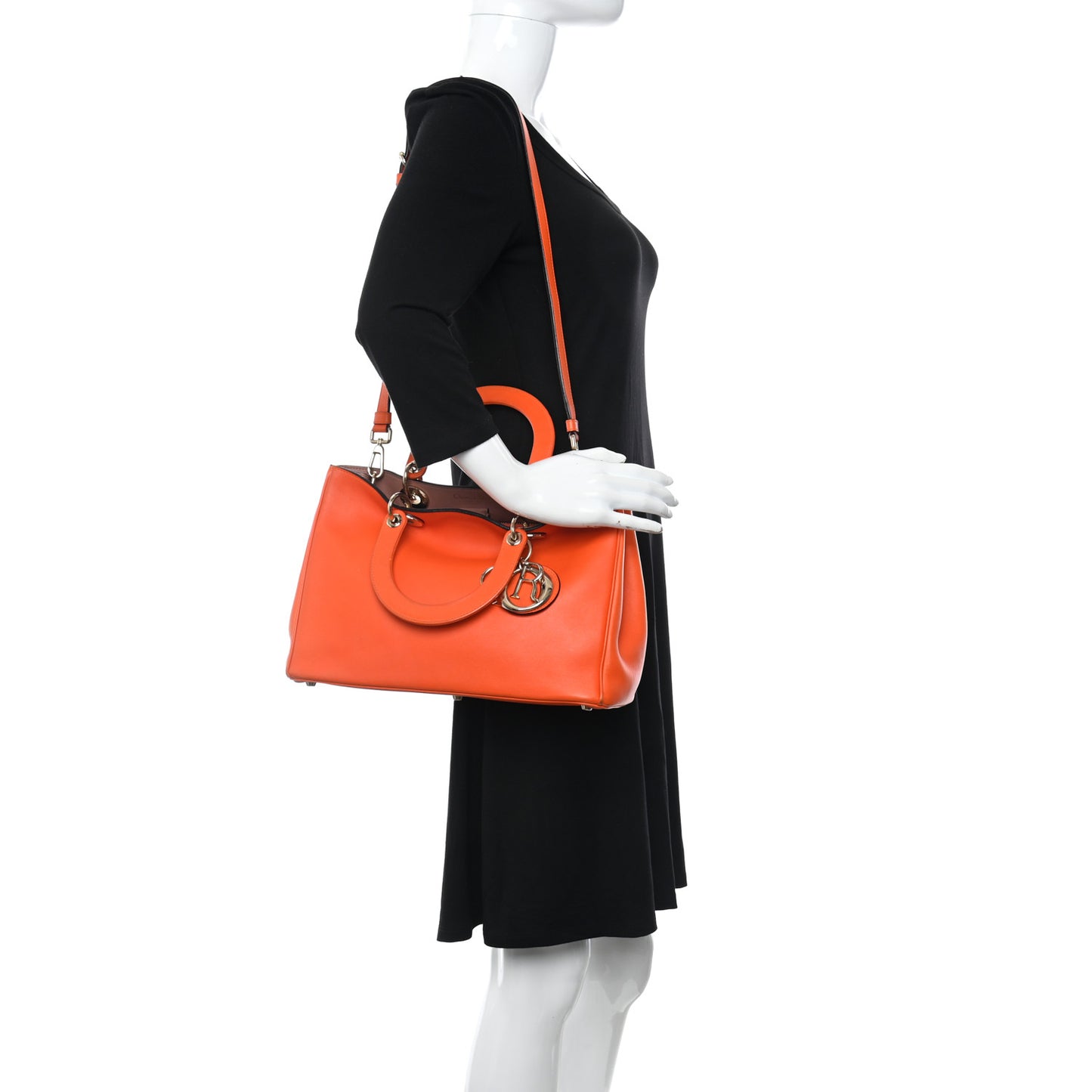 Smooth Calfskin Medium Diorissimo Tote Orange