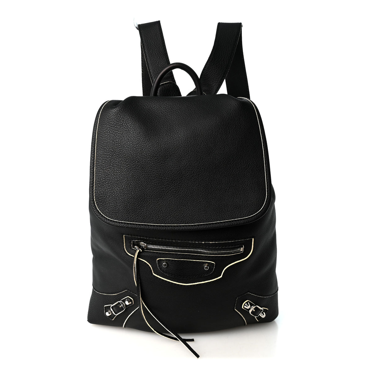 Balenciaga Veau Classic Silver Hardware Traveler Backpack Black 1 of 13