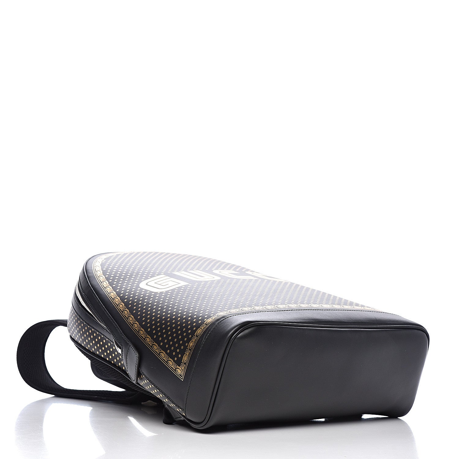 Gucci X SEGA Calfskin GUCCY Stars Dome Backpack Black Gold 4 of 11