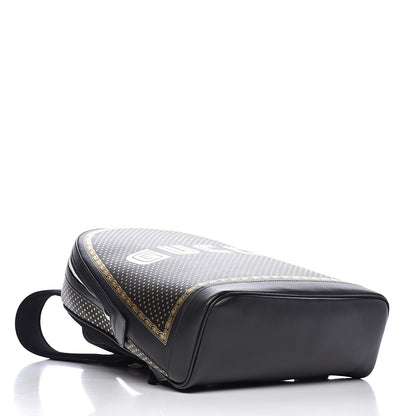 Gucci X SEGA Calfskin GUCCY Stars Dome Backpack Black Gold 4 of 11