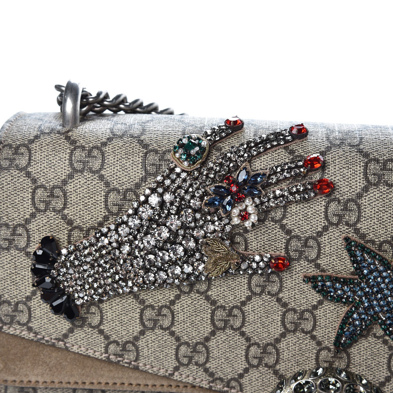 Gucci GG Supreme Monogram Shooting Star Embroidered Medium Dionysus Shoulder Bag Beige 8 of 13