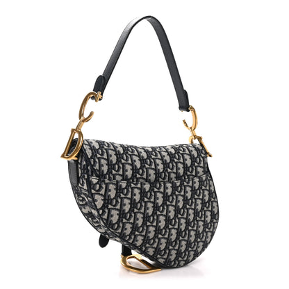 Christian Dior Oblique Saddle Bag Blue 3 of 10