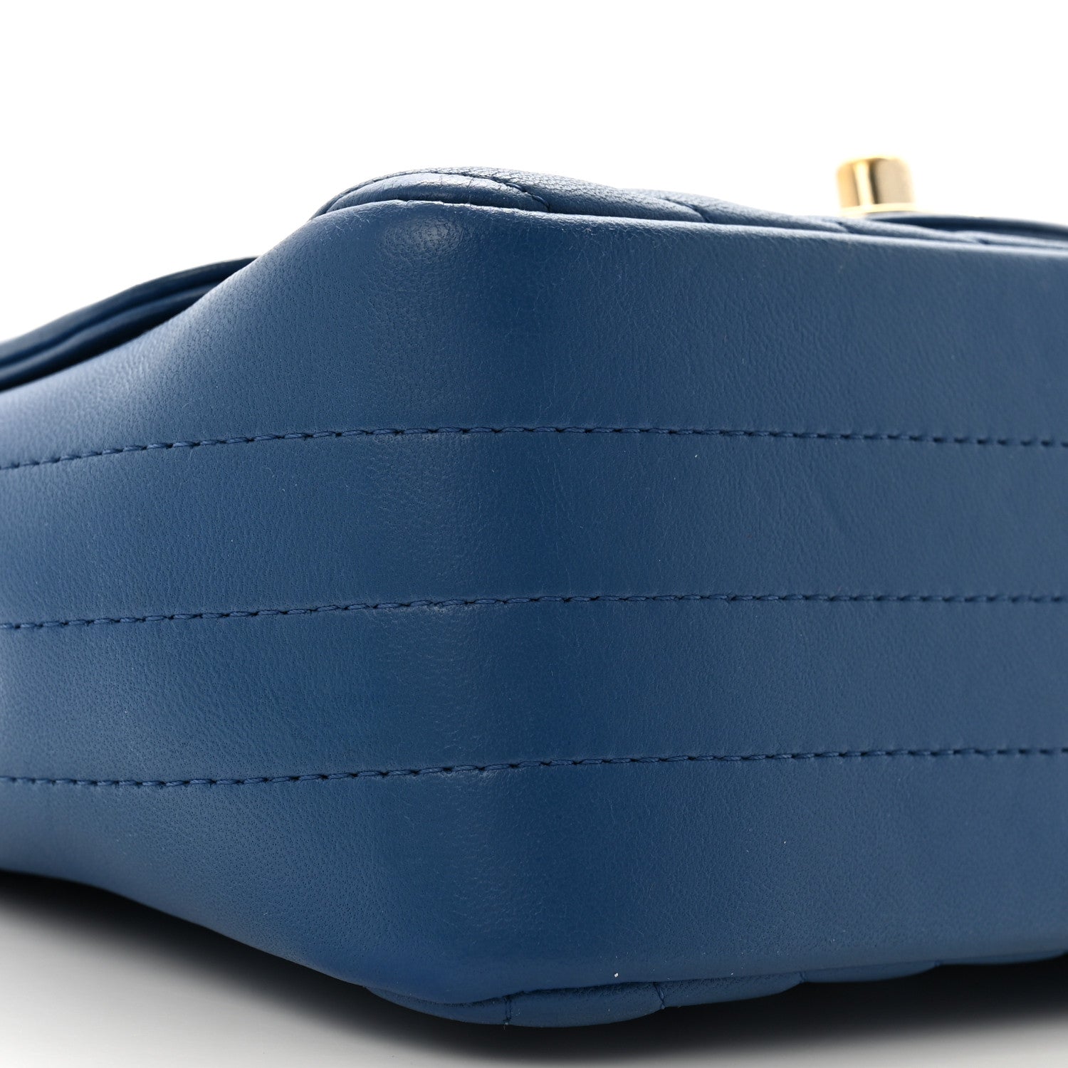Chanel Lambskin Chevron Quilted Mini Square Flap Blue 9 of 10