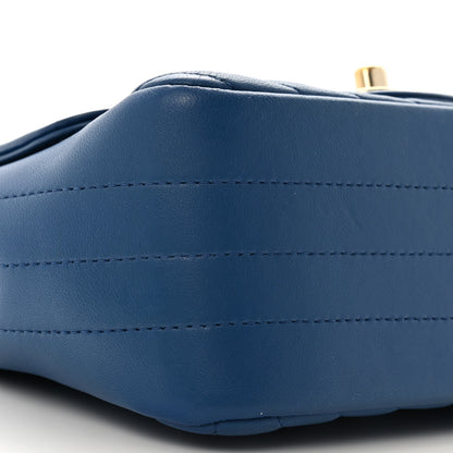Chanel Lambskin Chevron Quilted Mini Square Flap Blue 9 of 10