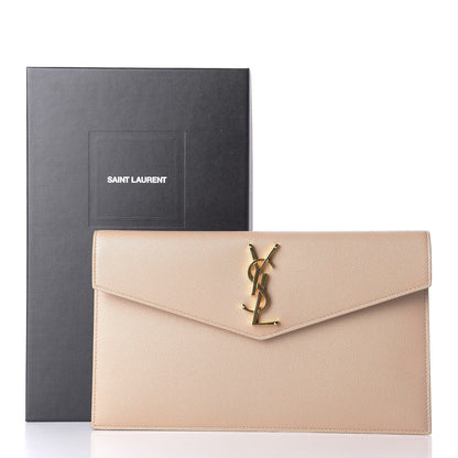 Saint Laurent Grain De Poudre Uptown Pouch Dark Beige 10 of 10