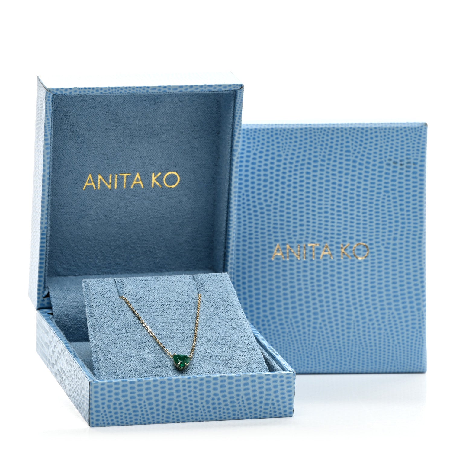 Anita Ko 18K Yellow Gold Emerald Heart Necklace 5 of 5