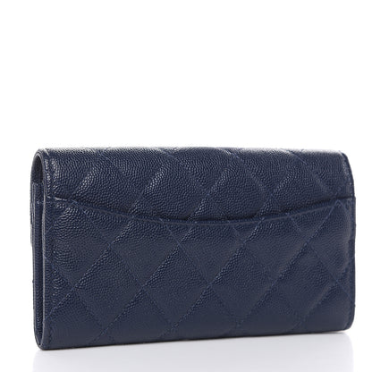 Chanel Caviar Quilted Medium Flap Wallet Blue 3 of 8