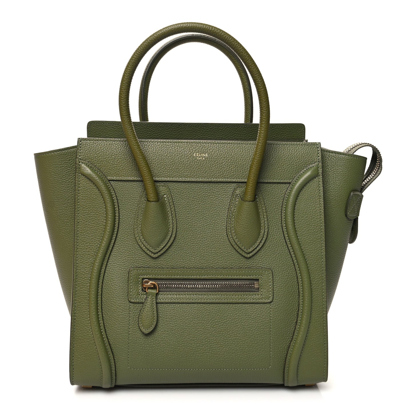 Drummed Calfskin Micro Luggage Light Khaki