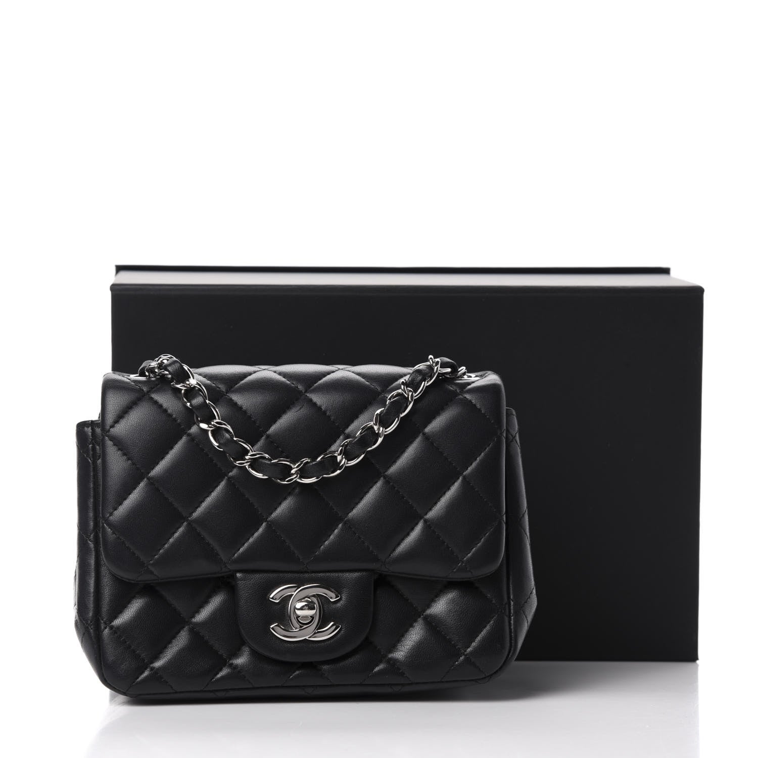 Chanel Lambskin Quilted Mini Square Flap Black 12 of 12
