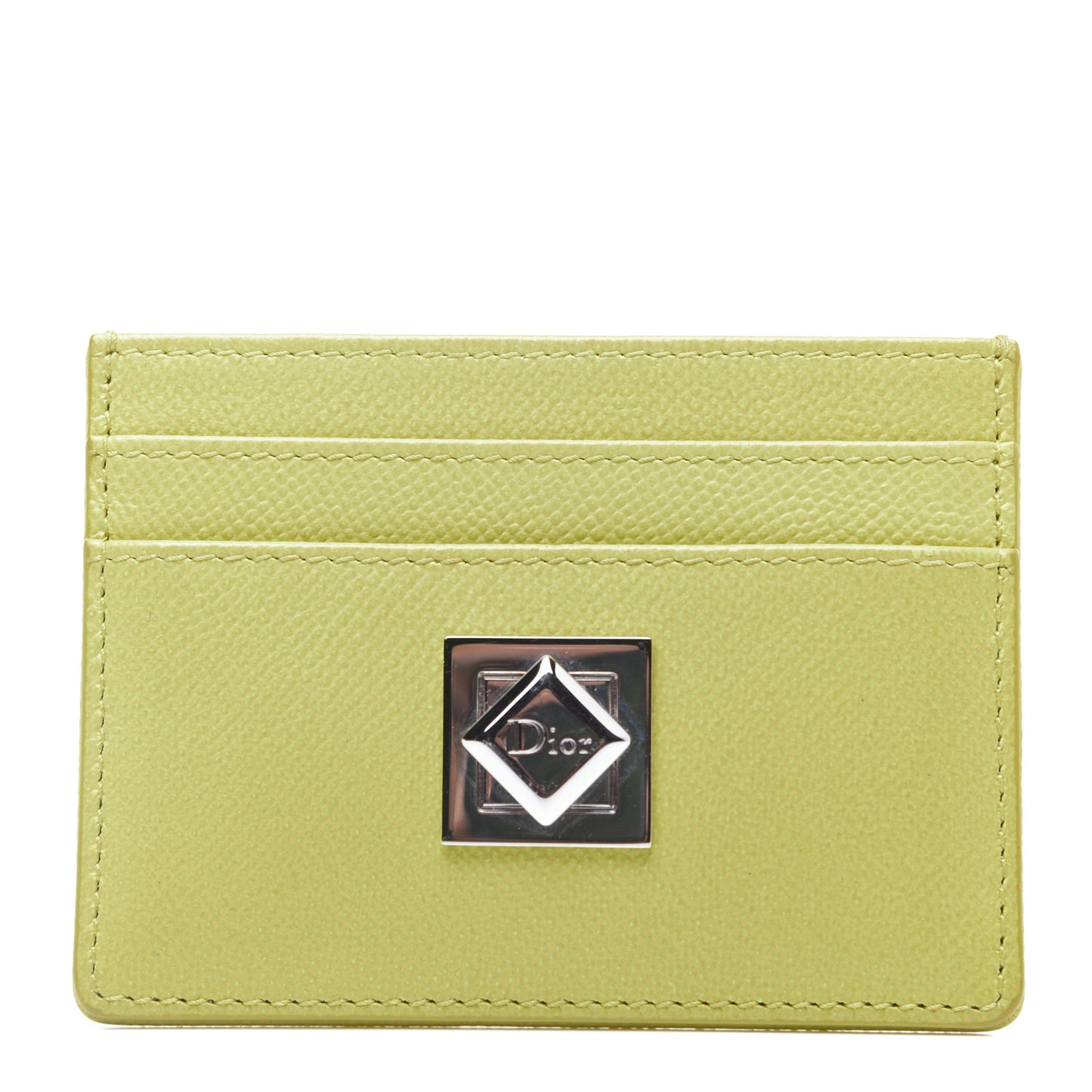 Grained Calfskin Turn Me Card Holder Yellow