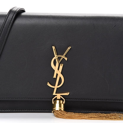 Saint Laurent Smooth Calfskin Classic Monogram Kate Tassel Chain Wallet Black 7 of 16