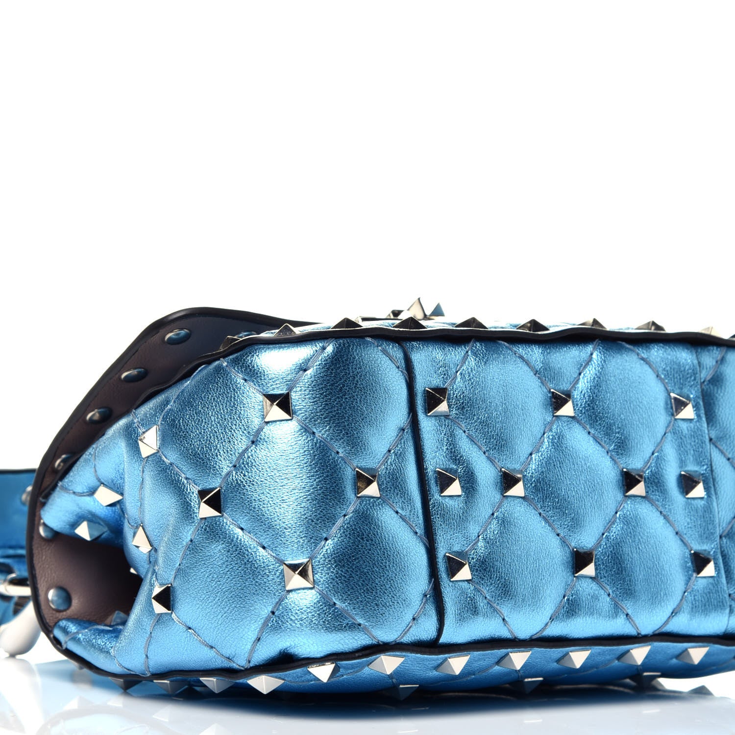 Valentino Garavani Metallic Nappa Micro Rockstud Spike Shoulder Bag Cerulean 7 of 8