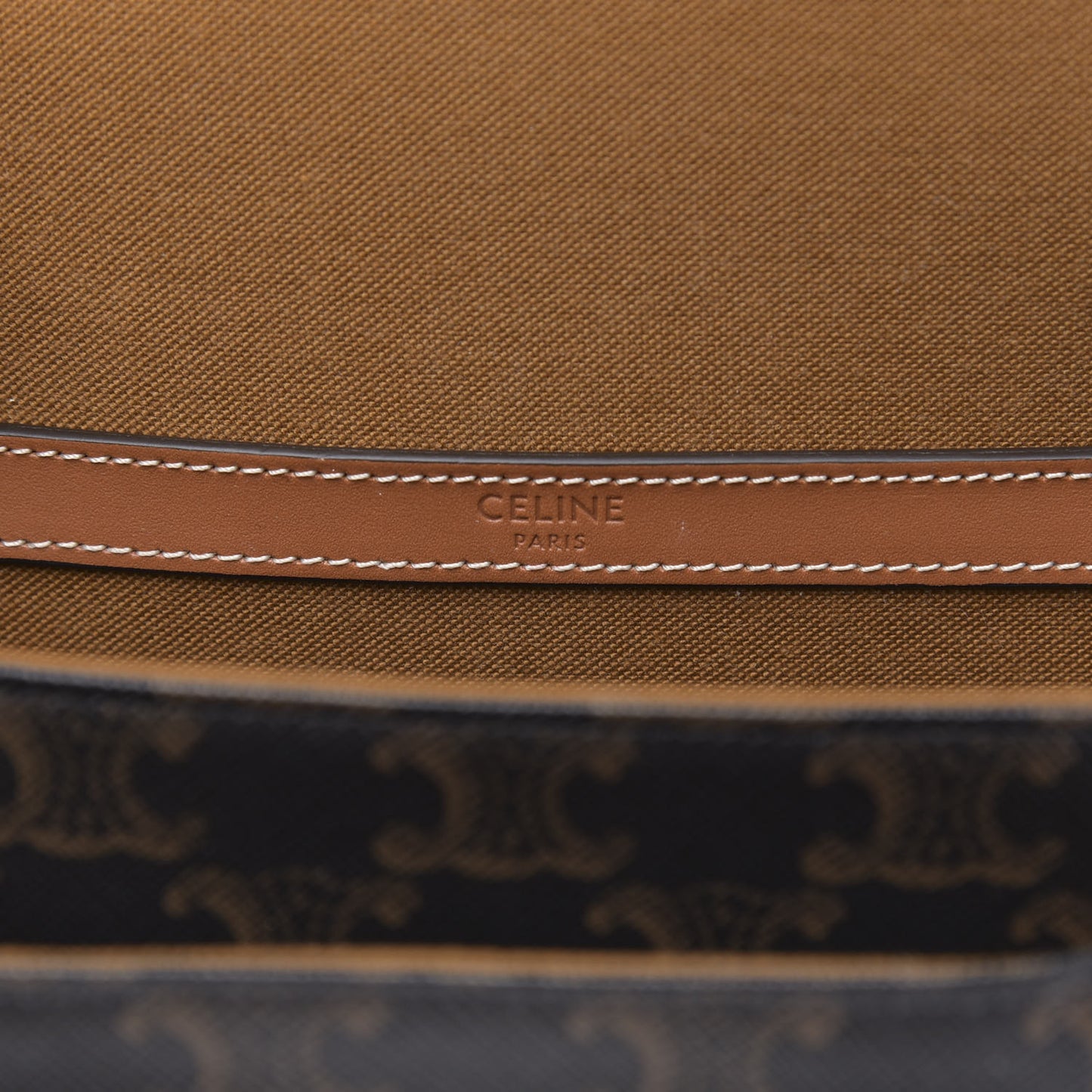 Triomphe Canvas Medium Folco Bag Tan